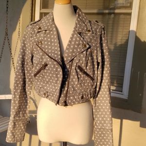 Heart Denim Moto Jacket